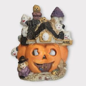Jack o Lantern Ghost Hotel Tealight Holder Halloween Décor